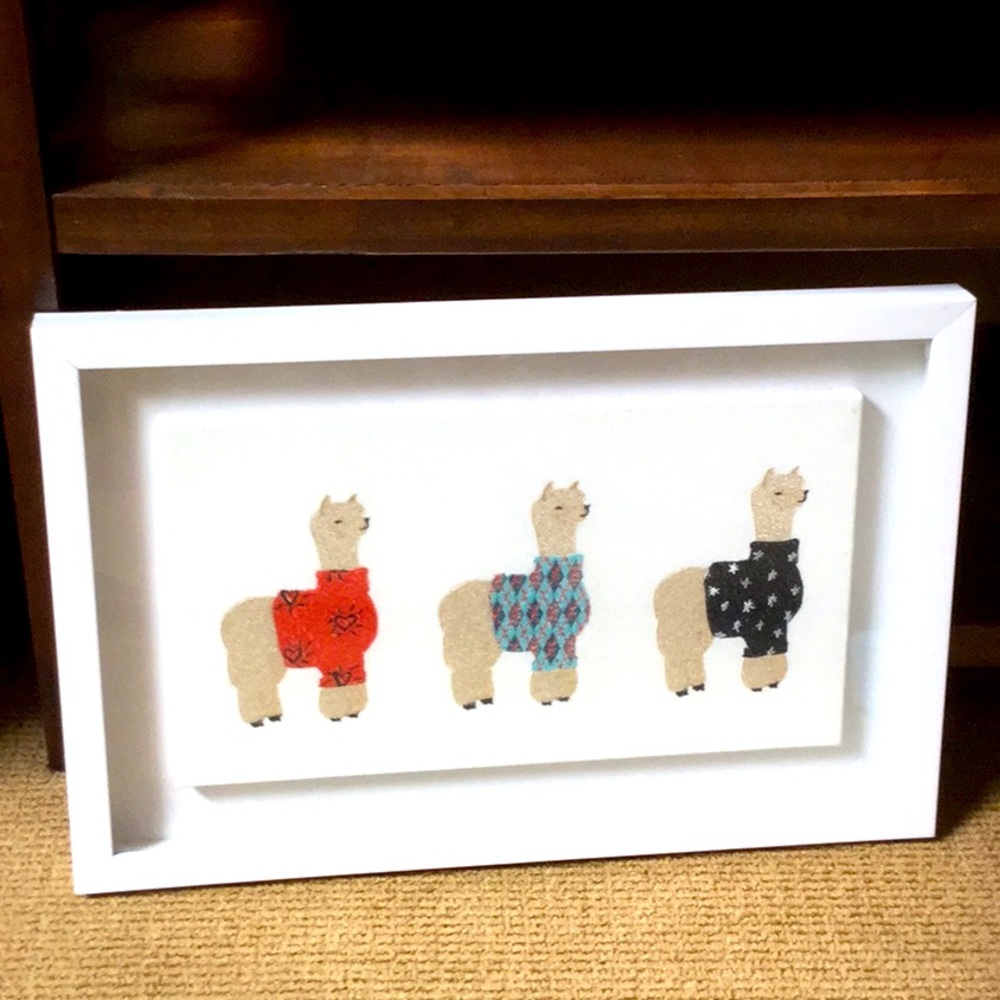 Llama picture art farmer’s market decor rustic farmhouse shabby chic whimsical
